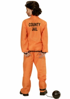 Kids Orange Prisoner Jumpsuit Convict Costume 5 Kids Orange Prisoner Jumpsuit Convict Costume -PartyPersona Store 72928 rs 01