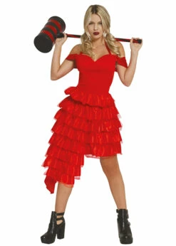 Teen Suicide Squad 2 Red Dress Harley Quinn Costume