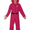 Childrens Squid Game Jumpsuit Guard Costume -PartyPersona Store 77540 kids squid game costume