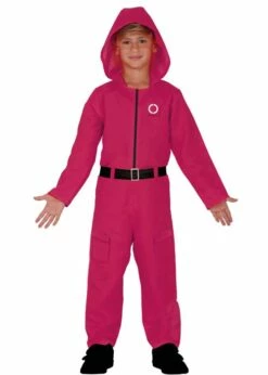 Childrens Squid Game Jumpsuit Guard Costume