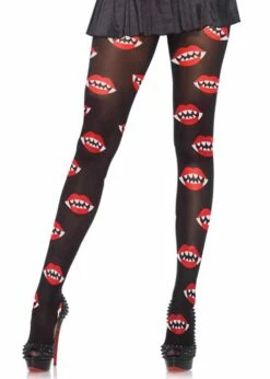 Womens Halloween Gothic Vampire Bite Tights