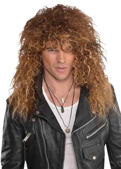 Mens 80s Bon Jovi Style Glam Rock Wig 3 Mens 80s Bon Jovi Style Glam Rock Wig