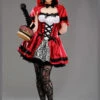 Womens Gothic Dark Red Riding Hood Costume -PartyPersona Store 85230 deuxe gothic red riding hood costume