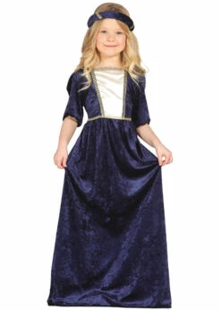 Childrens Blue Medieval Princess Costume