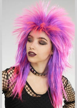 Front Page -PartyPersona Store 85806 pink and purple 80s punk wig 01