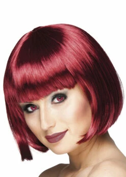 Womens Halloween Burgundy Gothic Bobbed Wig
