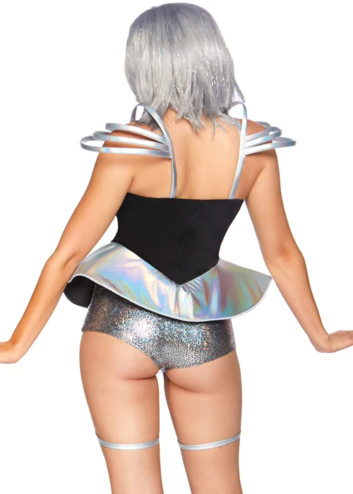 Womens Leg Avenue Silver Space Cadet Costume 4 Womens Leg Avenue Silver Space Cadet Costume - Image 2