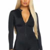 Ladies Leg Avenue Black Long Sleeved Romper -PartyPersona Store 86869 rs