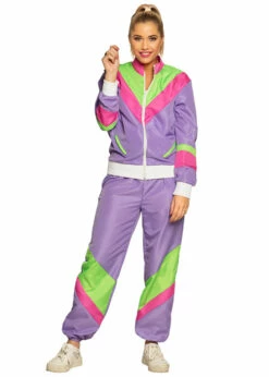 Adult Womens 1980s Lilac Shell Suit Costume