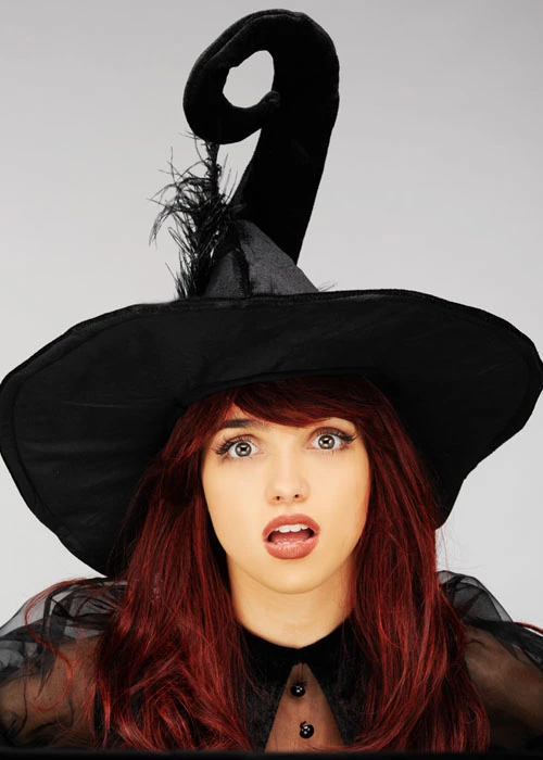 Womens Deluxe Fancy Black Witch Hat 4 Womens Deluxe Fancy Black Witch Hat - Image 2