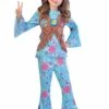 Childrens Flower Power Hippy Girl Costume