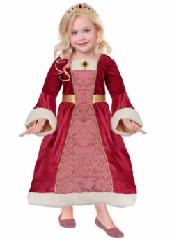 Childrens Deluxe Red Medival Princess Costume
