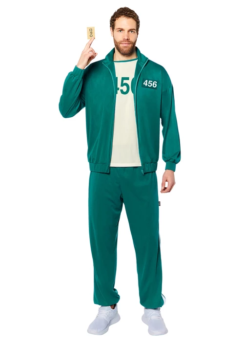 Adult Squid Game Contestant Tracksuit Costume 3 Adult Squid Game Contestant Tracksuit Costume