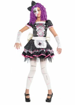 Kids Size Halloween Gothic Broken Doll Costume