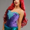 Womens Deluxe Deep Red Little Mermaid Style Wig 2 Womens Deluxe Deep Red Little Mermaid Style Wig -PartyPersona Store A2722 deep red little mermaid wig