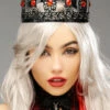 Wicked Queen Gothic Black Metal Royal Crown -PartyPersona Store A2810 BLK gothic black metal crown