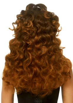 Womens Leg Avenue Long Curly Brown Wispy Bang Wig -PartyPersona Store A2856 BROWN rs 01