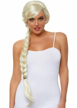 Womens Extra Long Blonde Plaited Rapunzel Wig