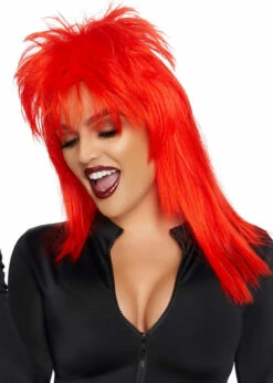 70s Glam Rock Red Rockstar Wig -PartyPersona Store A2862 red rs 01
