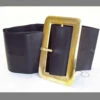 Mens 70s Pimp Leather Look Black Buckle Belt -PartyPersona Store BA011
