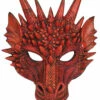 Deluxe Red Dragon Half Face Mask -PartyPersona Store BM552rs