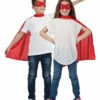 Kids Size Red Superhero Cape With Eyemask -PartyPersona Store EGB 4109 R rs