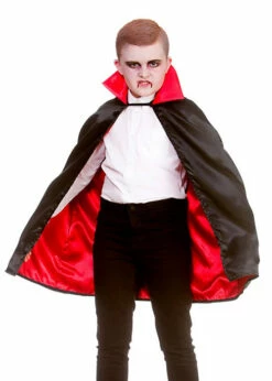 Childrens Deluxe Satin Vampire Cape With Collar