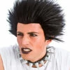 80s Punk Rock Sid Vicious Style Black Spiky Wig 2 80s Punk Rock Sid Vicious Style Black Spiky Wig -PartyPersona Store EW 8187 rs