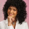 Ladies 80s Big Black Curly Gabrielle Wig 2 Ladies 80s Big Black Curly Gabrielle Wig -PartyPersona Store G0935rs