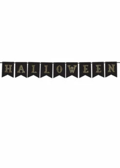 Black And Gold Halloween Party Bunting Banner