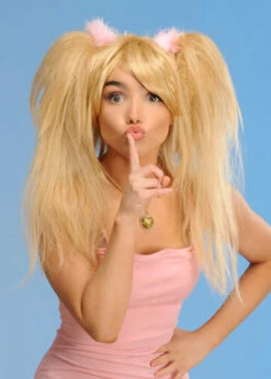 Womens Baby Spice Style Blonde Pop Star Wig 5 Womens Baby Spice Style Blonde Pop Star Wig -PartyPersona Store ST7005 baby spice wig 01