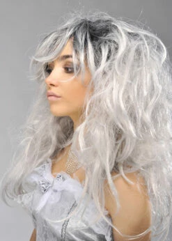 Womens Long Grey Gothic Ghost Bride Wig -PartyPersona Store ST777 grey ghost bride wig 02