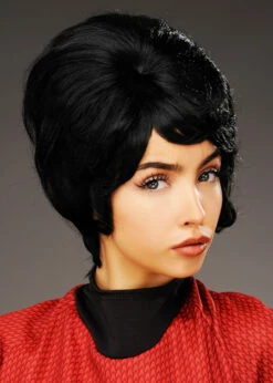Womens Star Trek Style Black Beehive Uhura Wig -PartyPersona Store Star Trek Uhura black beehive wig 42272 02