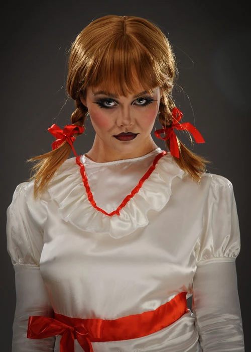 Womens Annabelle Style Long Evil Doll Costume 4 Womens Annabelle Style Long Evil Doll Costume - Image 2