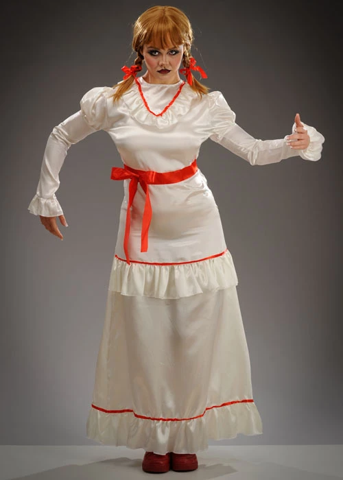 Womens Annabelle Style Long Evil Doll Costume 5 Womens Annabelle Style Long Evil Doll Costume - Image 3