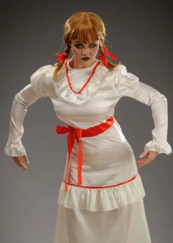 Womens Annabelle Style Long Evil Doll Costume 10 Womens Annabelle Style Long Evil Doll Costume -PartyPersona Store adult annabelle doll costume 79007 03