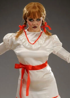 Womens Annabelle Style Long Evil Doll Costume 11 Womens Annabelle Style Long Evil Doll Costume -PartyPersona Store adult annabelle doll costume 79007 04