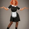 Rocky Horror Maid Style Magenta Costume 1 Rocky Horror Maid Style Magenta Costume -PartyPersona Store adult rocky horror maid outfit