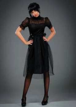 Womens Wednesday Black Prom Dress Costume