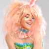 Womens Deluxe Candy Floss Pink Clown Wig -PartyPersona Store backcombed pink wig