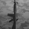 Army Prop Black Plastic M16 Machine Gun -PartyPersona Store black army machine gun 7084M