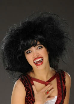 Womens Gothic Black Backcombed Vampire Wig