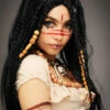 Deluxe Long Black Voodoo Witch Doctor Wig With Beads 1 Deluxe Long Black Voodoo Witch Doctor Wig With Beads -PartyPersona Store black beaded voodoo wig 43286