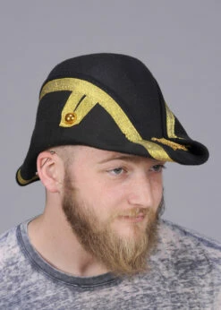 Adult Black Bicorn Pirate Hat