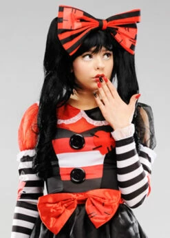 Womens Halloween Gothic Black Broken Doll Wig