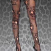 Womens Black Sugar Skull Net Tights -PartyPersona Store black sugar skull tights 9982 1