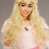 Womens Princess Peach Style Long Blonde Wig -PartyPersona Store blonde princess peach wig