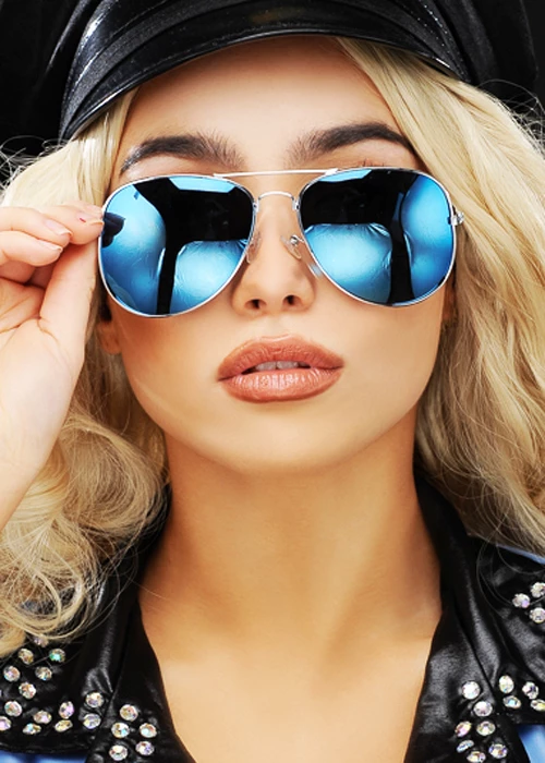 Police Agent Blue Mirror Aviator Glasses 3 Police Agent Blue Mirror Aviator Glasses