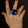 Medieval Fancy Dress Large Blue Jewel Ring 2 Medieval Fancy Dress Large Blue Jewel Ring -PartyPersona Store blue20circle20ringrs