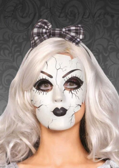 Womens Gothic Halloween Broken Doll Mask